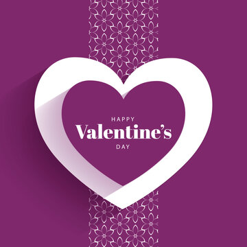 Beautiful Valentine's Day, Cute Love Hearts, White and purple Background