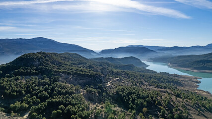 Fototapeta na wymiar Conde Guadalhorce Reservoir in Ardales, Spain.