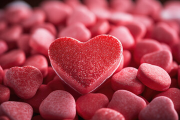 Obraz premium Valentines day background with red hearts. Valentines day background.
