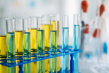 Scientific Glassware for Chemical Experimentation in a Modern Laboratory Setting. Chemistry Lab...