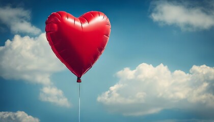 heart shaped balloon in the sky to celebrate valentine's day