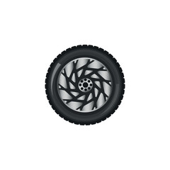 Obraz premium Car wheel on white background