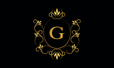 Stylish elegant monogram with initial letter G, elegant modern logo design