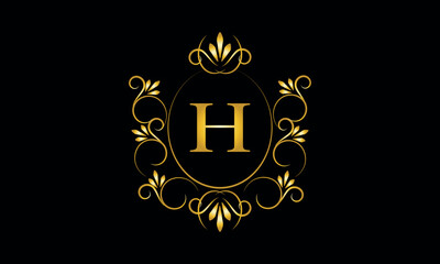 Stylish elegant monogram with initial letter H, elegant modern logo design