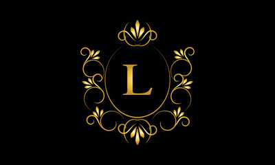 Stylish elegant monogram with initial letter L, elegant modern logo design