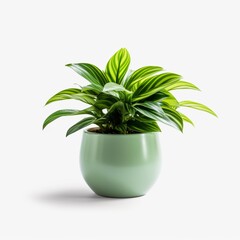 Beautiful green indoor plants tree potted photo white background