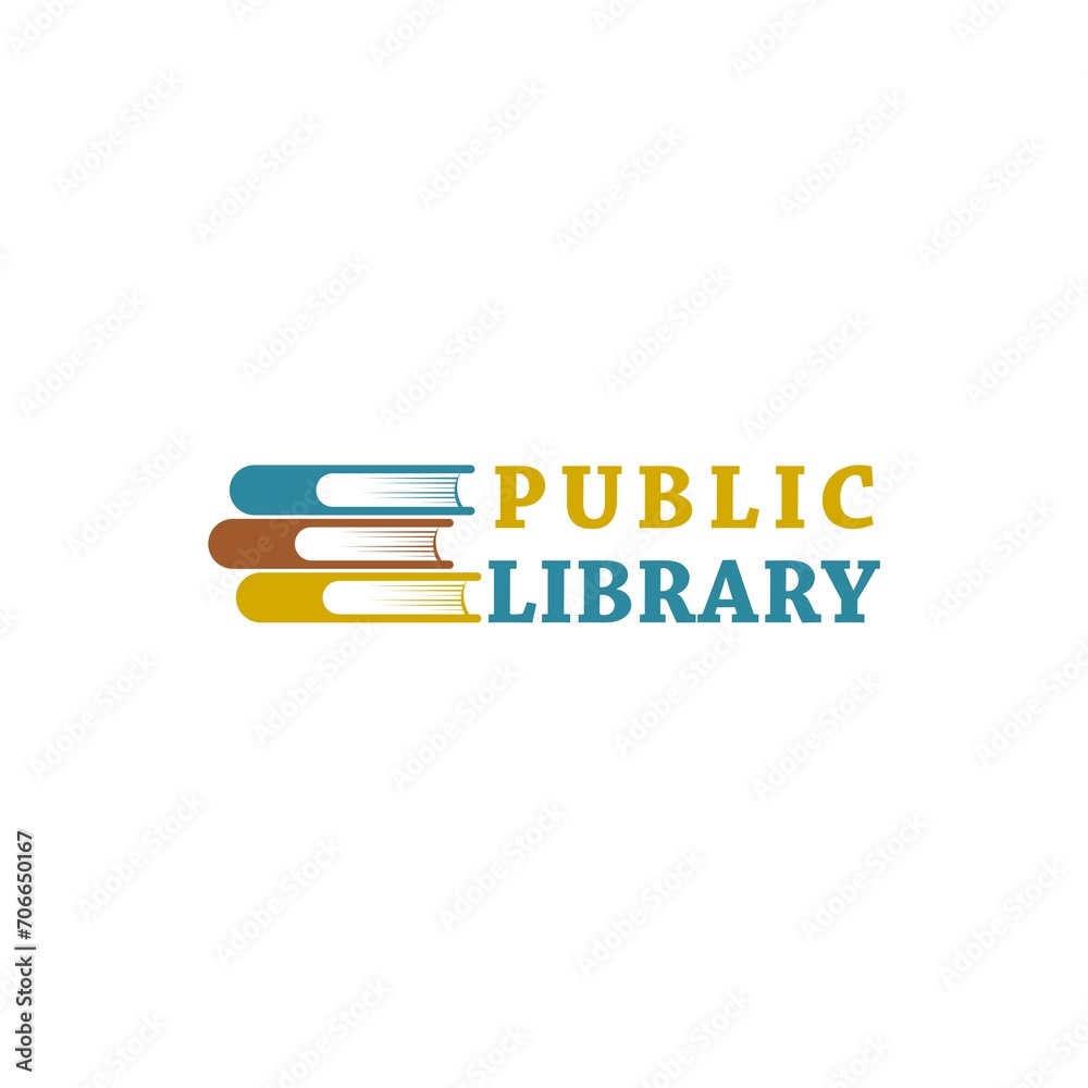 Sticker Public library icon isolated on white background