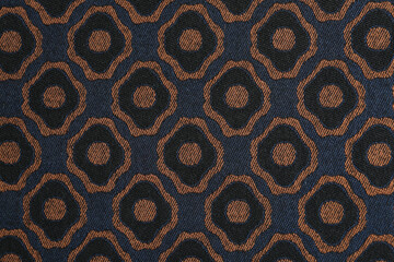 Texture of beautiful fabric with stylish pattern as background, closeup