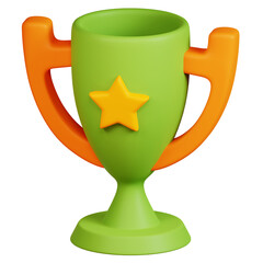 PNG 3D trophy icon isolated on a white background