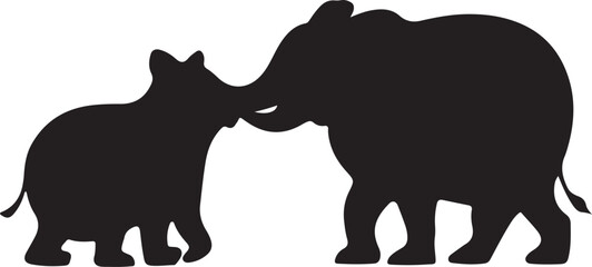 Animal love silhouette vector illustration design