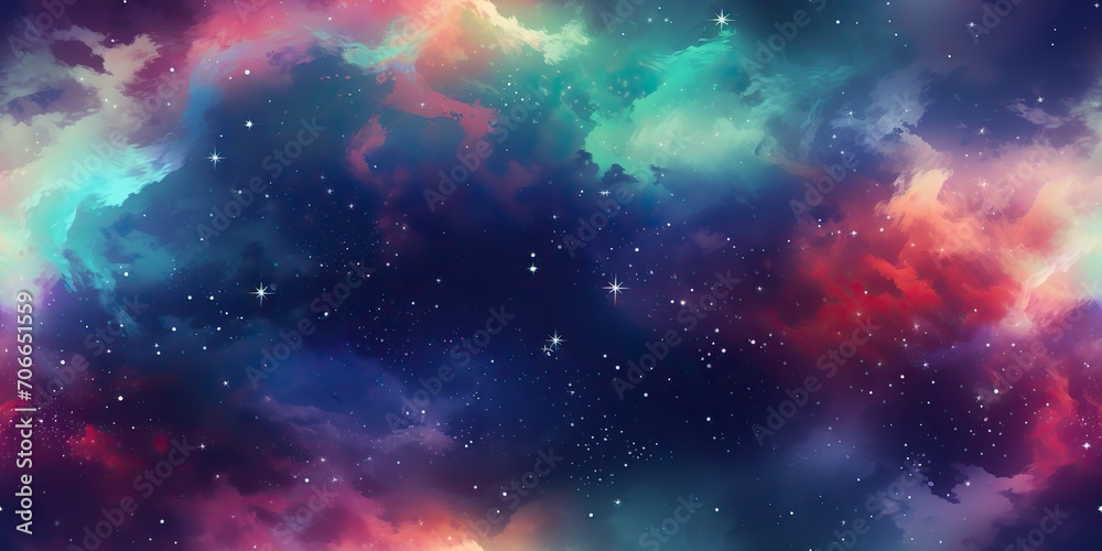 Canvas Prints ai generated. ai generative. color bright abstract space cosmic galaxy universe background with many