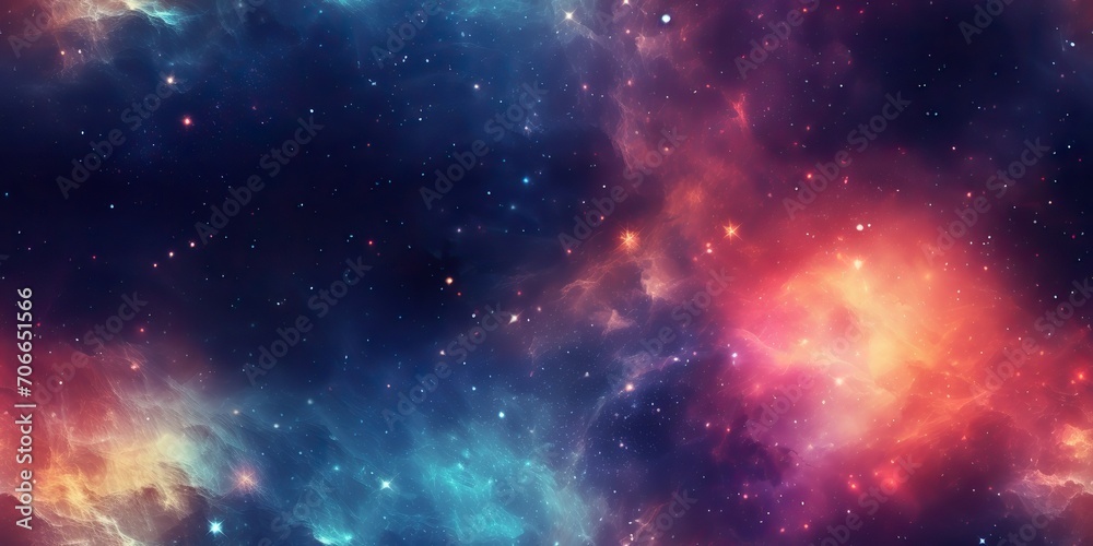 Wall mural ai generated. ai generative. color bright abstract space cosmic galaxy universe background with many