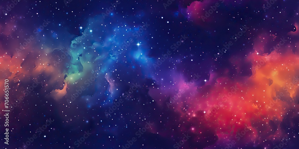 Canvas Prints ai generated. ai generative. color bright abstract space cosmic galaxy universe background with many