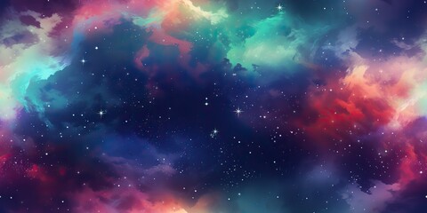 Fototapeta premium AI Generated. AI Generative. Color bright abstract space cosmic galaxy universe background with many stars decoration. Graphic Art