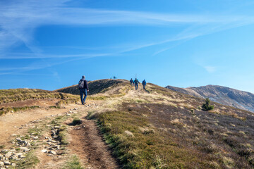 Obraz premium tourist trafic in Bieszczady mountain, Poland