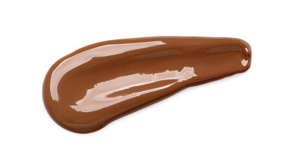 Smear of tasty milk chocolate paste isolated on white, top view