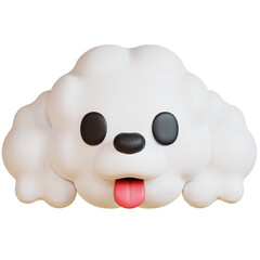 PNG 3D poodle icon isolated on a white background