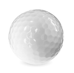 Fototapeta na wymiar One golf ball isolated on white. Sport equipment