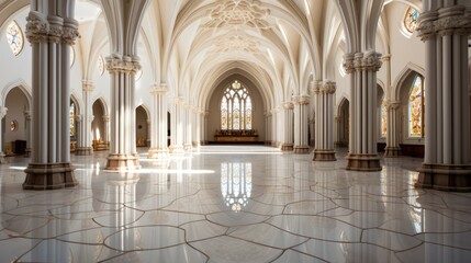 gothic style buddhist temple interior