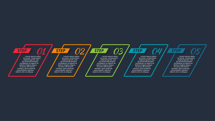 Rectangles infographic with 5 steps, options, parts or processes. Business data visualization.