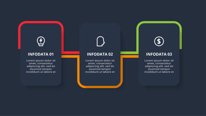 Rectangles infographic with 3 steps, options, parts or processes. Business data visualization.