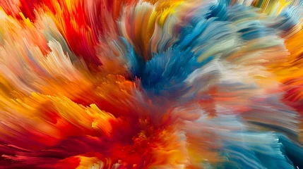 Photo sur Aluminium brossé Mélange de couleurs Vibrant bursts of color swirling in abstract patterns, representing the energy and vibrancy driving innovative business strategies.