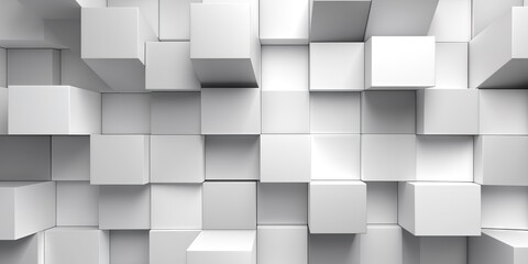 Cube geometric abstract 3d background, gray, black and white wallpaper