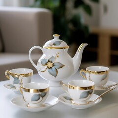 Beautiful modern style porcelain ceramic tea set pictures