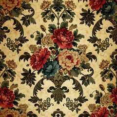 seamless pattern of vintage flowers wallpaper