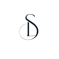 SL, LS, Abstract initial monogram letter alphabet logo design.