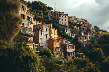 Fototapeta premium Mediterranean city, beautiful colorful city, small town in italy, small mediterranean village