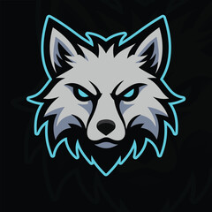 Wolf mascot logo template 