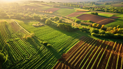 Vast, fertile farmland practicing sustainable agriculture, AI Generated