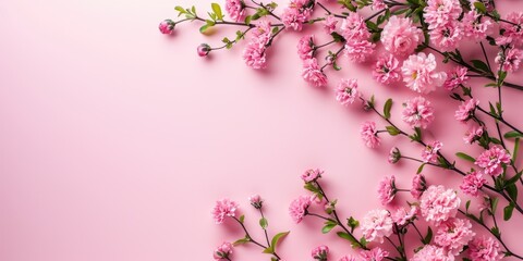 Soft Pink Floral Border on Pastel Background for Elegant Card Designs
