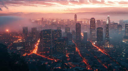 Stunning cityscape view of Silicon Valley reflecting the tech industry, AI Generated