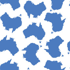 Obraz premium Blue maps of Australia in seamless pattern on white background