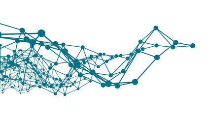 Structure of dots and lines on a transparent background. Mesh or web.