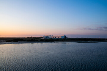 sunset over the river