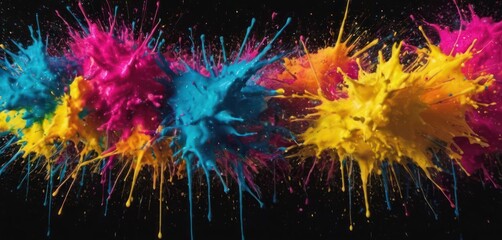  a group of multicolored sprinkles on a black background with space for a text or image.