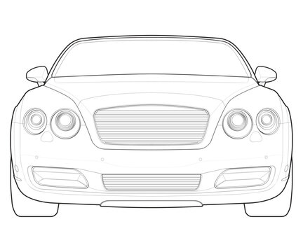 Car isolated illustration, vector line art, transport vector, sports car, modern car, car concept, line vector, car