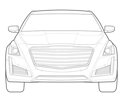 Car isolated illustration, vector line art, transport vector, sports car, modern car, car concept, line vector, car