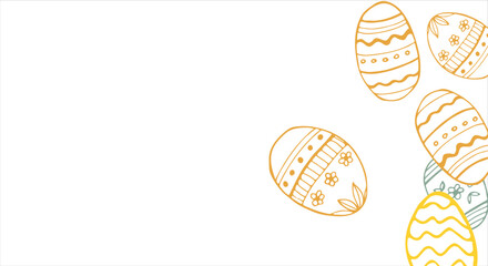 Frame made of elements for Easter. Traditional Easter elements. Vector illustration. Traditional easter ornament. Happy easter. Hand-drawn. Vector illustration.