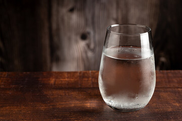 Glass of cold sparkling water.