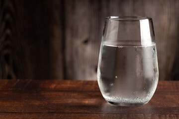 Glass of cold sparkling water.