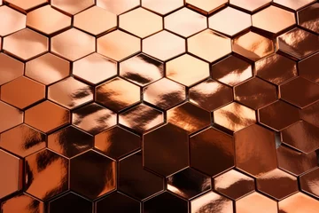 Foto op Plexiglas Shiny copper wall texture © Lenhard