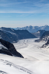 Fototapeta na wymiar Aletsch Glacier from Junfraujoch vert