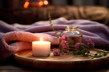 feeling of well-being with candles and aromatic oils