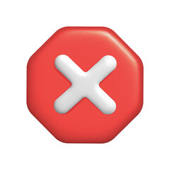 Obraz premium 3d rendering of red cross. Vector illustration of right and wrong button