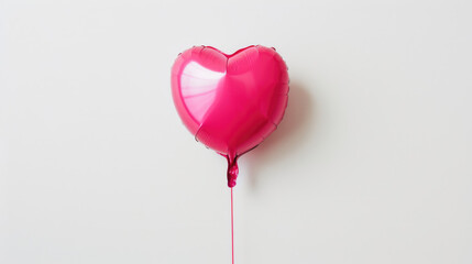 A pink heart baloon on white background
