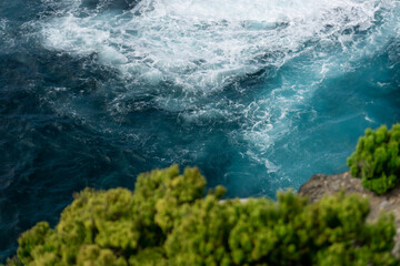 waves on the sea of Terceira Island in Azores